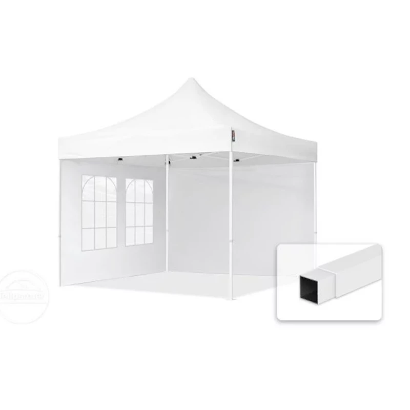 Folde pavillon 3x3m Hvid m. sider